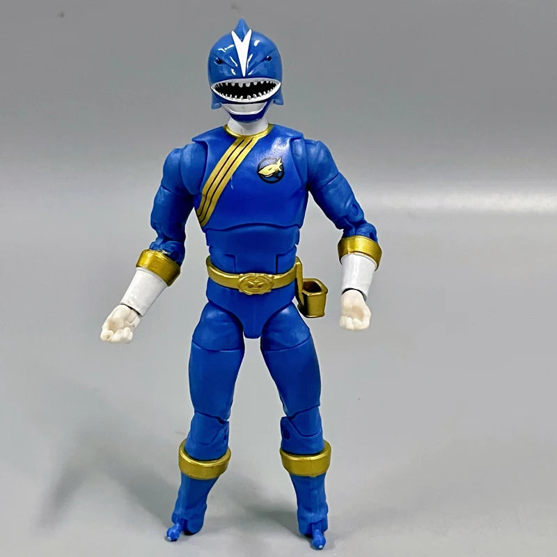 Hasbro Power Rangers Blue Ranger 6-Inch Genuine Bulk Cargo with Handwriting On Top of The Head Model Doll Action Figure