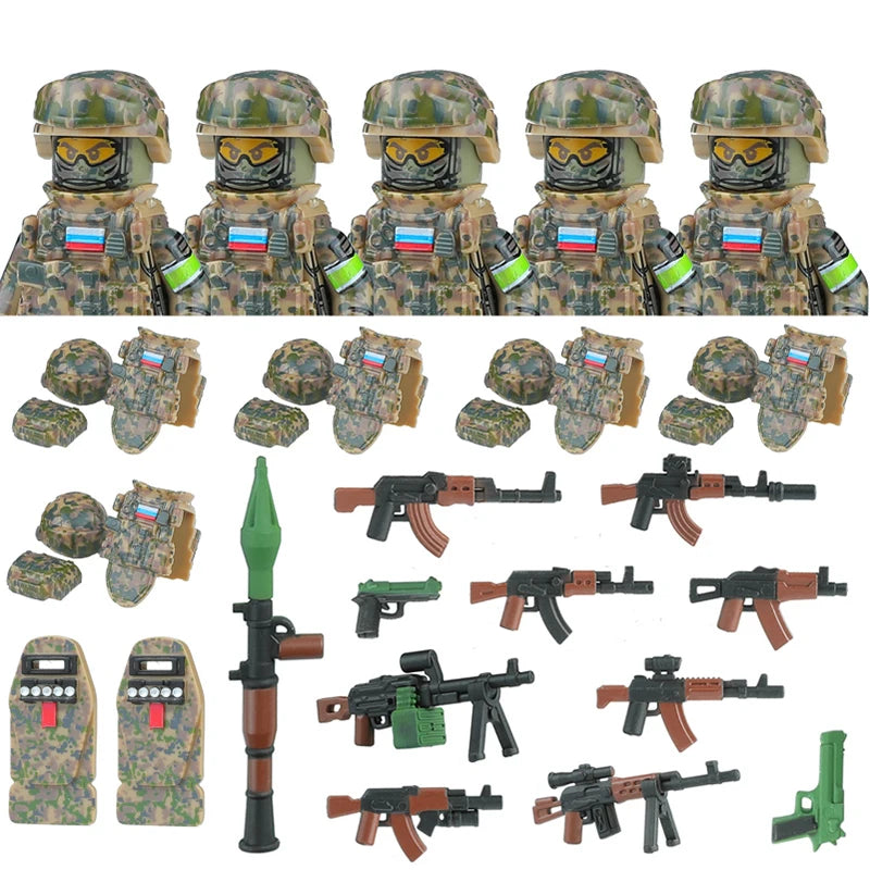 City Special Forces Figures Building Blocks British Special Air Service US Russia SWAT Army Soldiers Military Weapons Bricks Toy