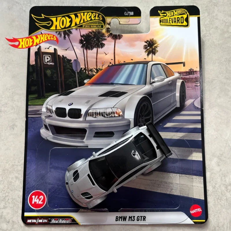 New Hot Wheels Premium Boulevard Bmw M3 Gtr 1:64 Alloy Diecast Car Model Collectible Toy For Boys Gifts Hobby Collectors Model