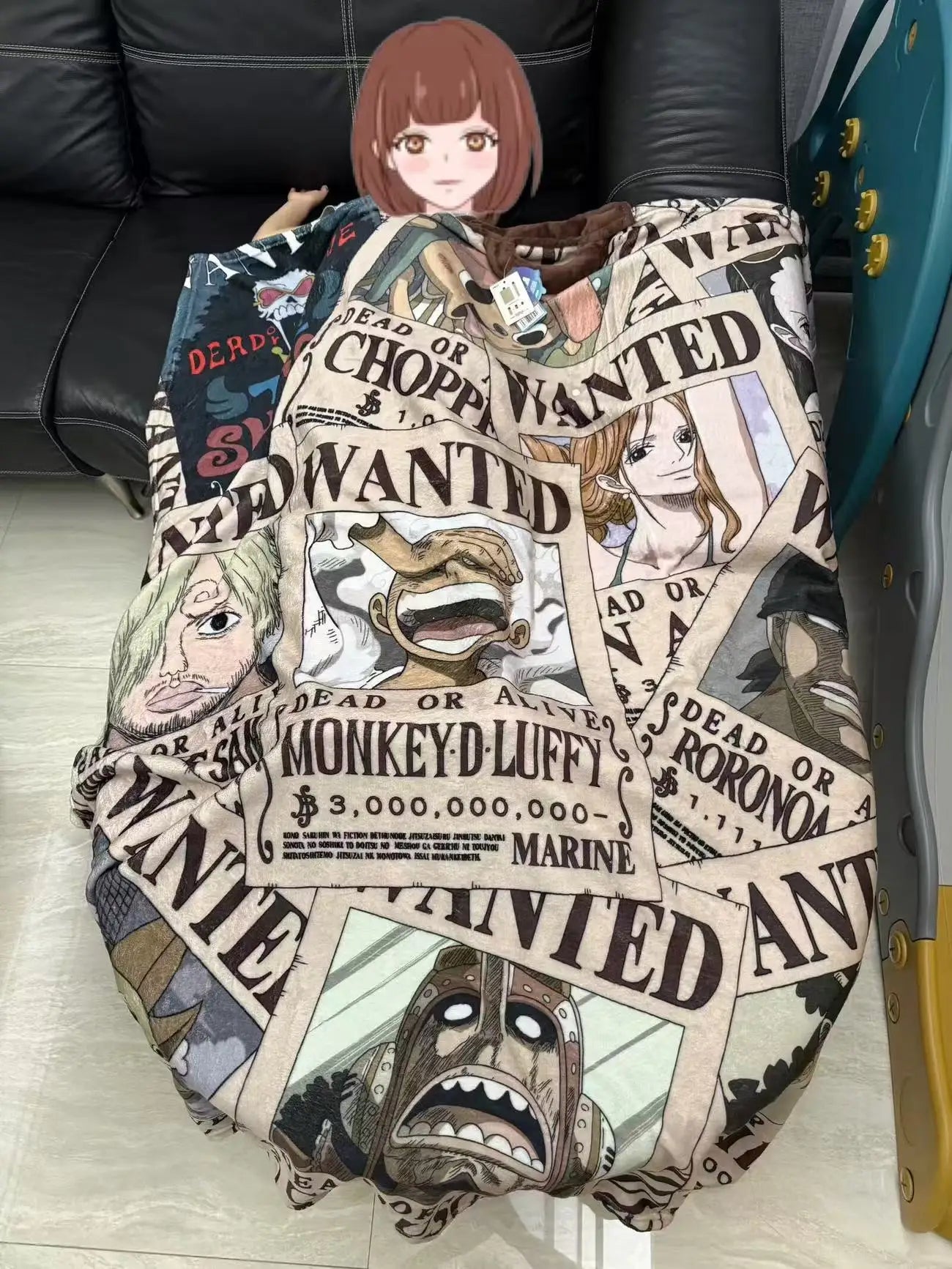 One Piece Roronoa Zoro Nika Nami Sanji Secondary Creative Hand Blanket Cartoon Anime Peripheral Air-conditioning Blanket Gift