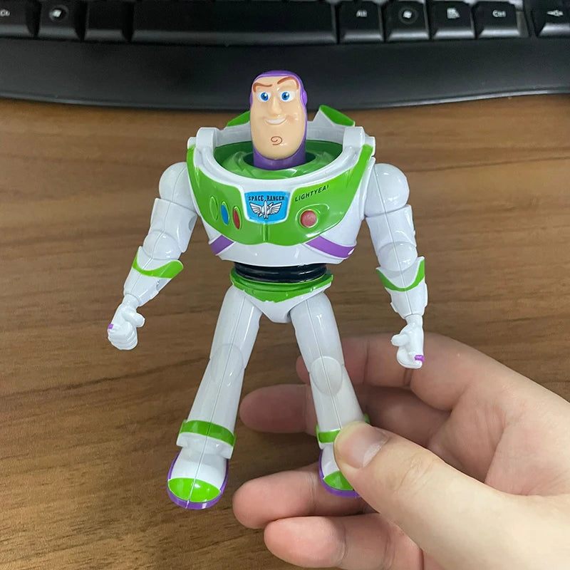 Disney Toy Story Buzz Lightyear Action Figure Toy Model Pixar Robot Doll For Children Birthday Gift Collectible Handmade Artwork