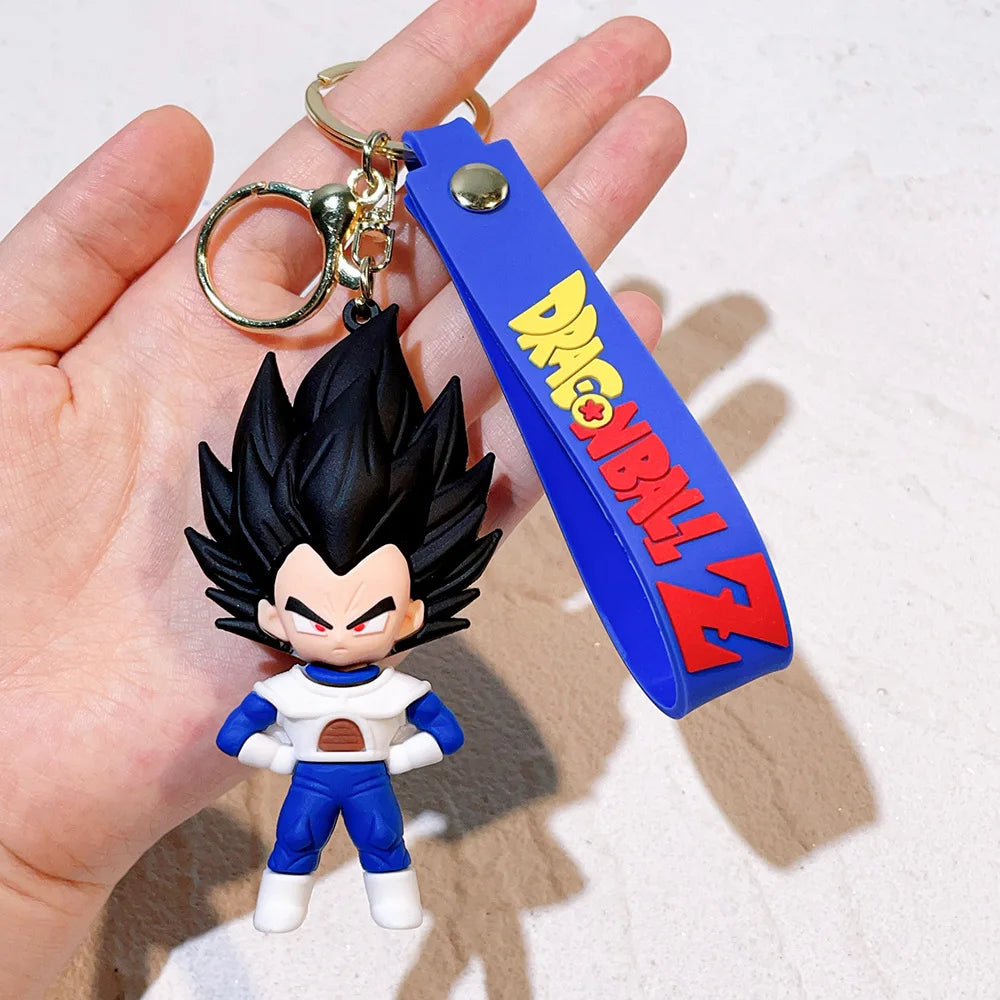 Anime Dragon Ball Keychain Fashion Jewelry Son Goku Vegeta Piccolo Action Figures Key Ring for Men Women Bags