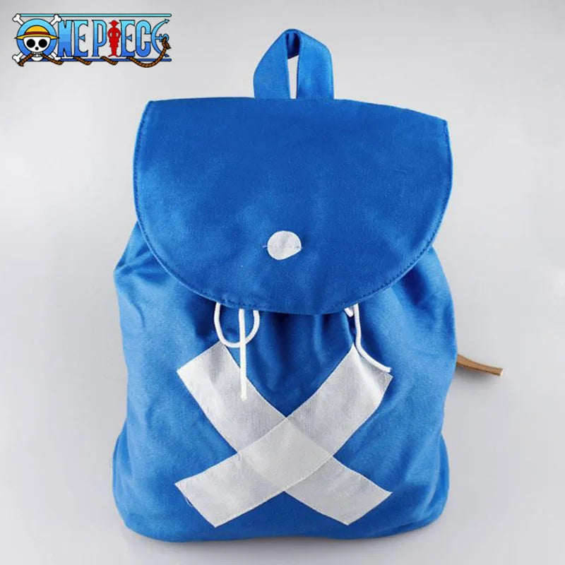 One Piece Anime Canvas Backpack Tony Tony Chopper Figures Cosplay School Shoulder Bag Teenagers Kids Gift Drawstring Pocket Gift