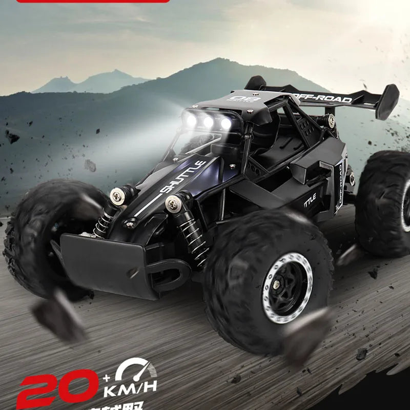RC Car 1:16 2WD with LED Light 2.4G 20KM/H High Speed Off-Road Climbing Remote Control Car Toy Gifts for Boys Girls Kids