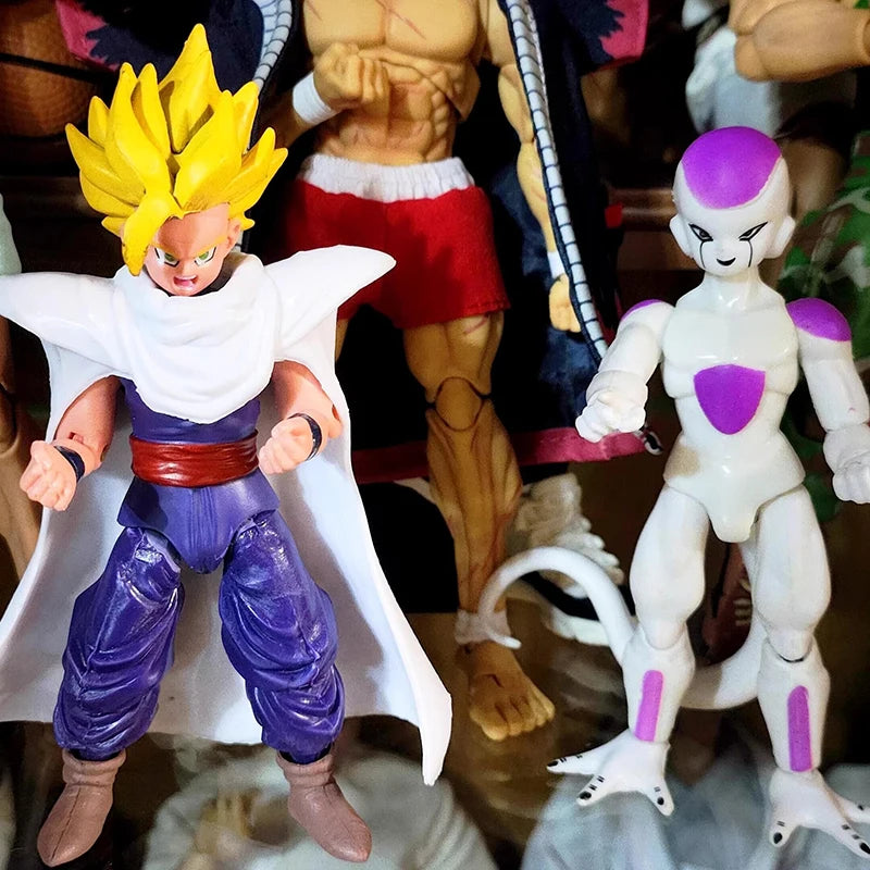 Anime Dragon Ball Z Action Figures Set-Son Goku Son Gohan Vegeta Frieza-Collectible Assembly Model Toys Boys Festival Gifts