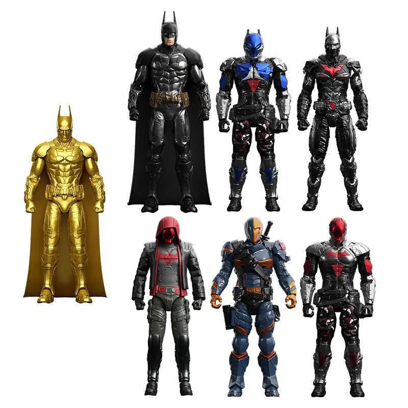 Batman Figure F5 Roundd Culture Batman Series Model Doll Arkham Knight Deathstroke Red Hood Desktop Model Toy Doll Festival Gift