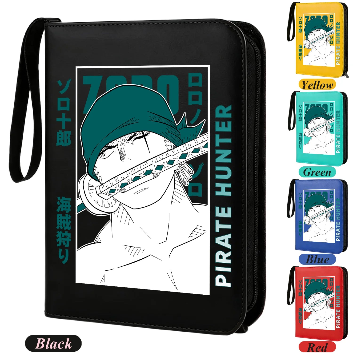 ONE PIECE Card Album Anime Collectible Book Binder 4 Card Slot Collectible Game Cards Binder Holder Zipper Gifts Toys