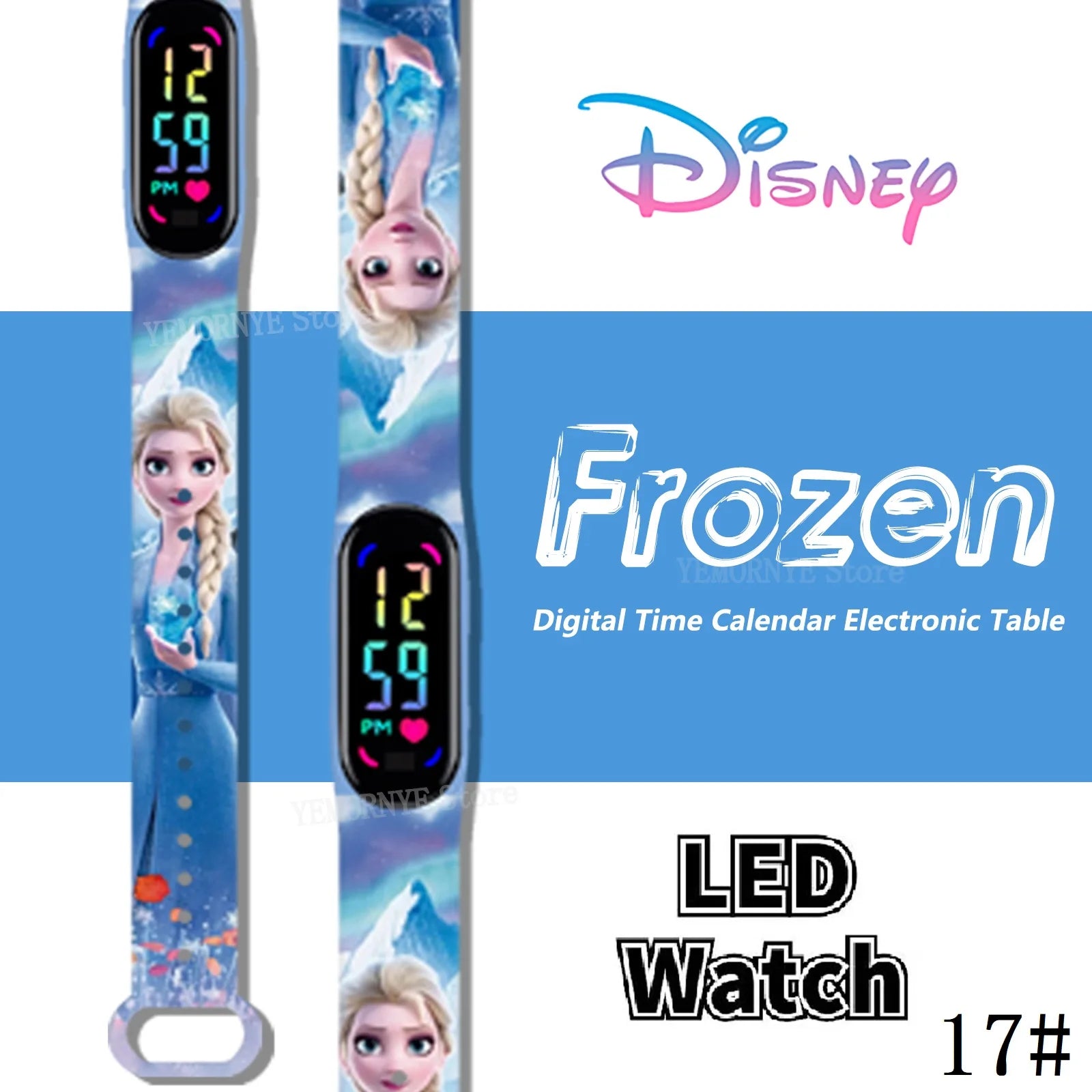 Disney Frozen Digital Kids' Watches Anime Figures LED Luminous Watch Touch Waterproof Electronic Sports Watch Kids Birthday Gift