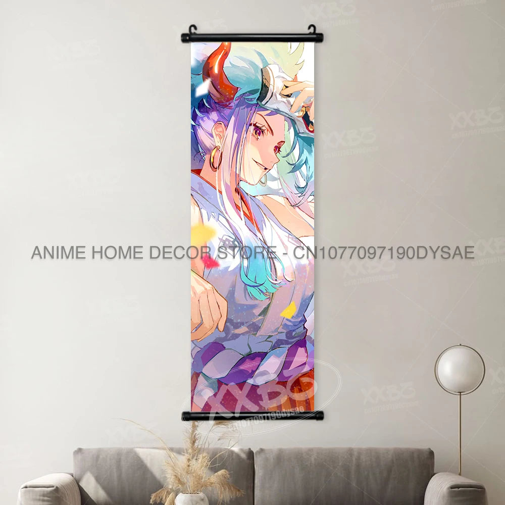 ONE PIECE Posters Anime Monkey D. Luffy Hanging Painting Yamato Scrolls Picture Nico Robin Home Decor Wallpaper Canvas Wall Art