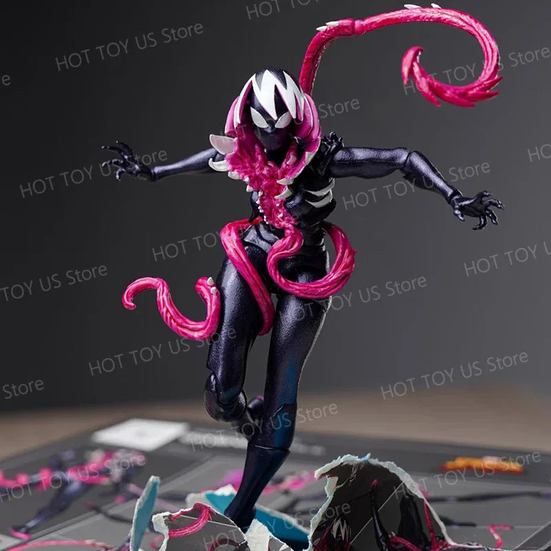 Venom Gwen Action Figures Anime Figurine Kaiyodo Amazing Yamaguchi Revoltech Statue Ko Model Gk Collection Kid Toy Gift