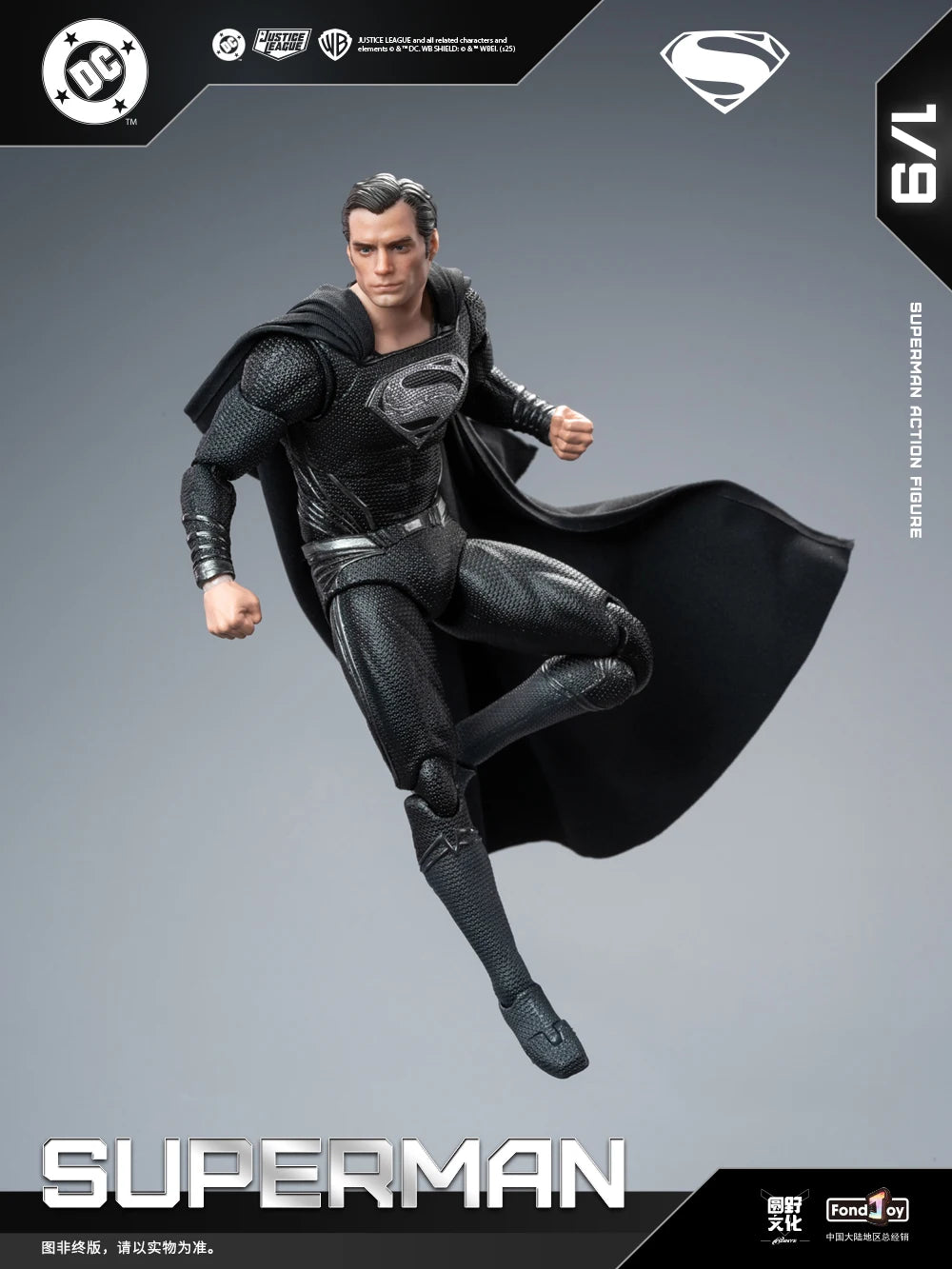 2025 Original Fondjoy David Corenswet Superman Action Figure 1/9 New SupermanFigure PVC Joint Movable Kid Toy Boy Gift