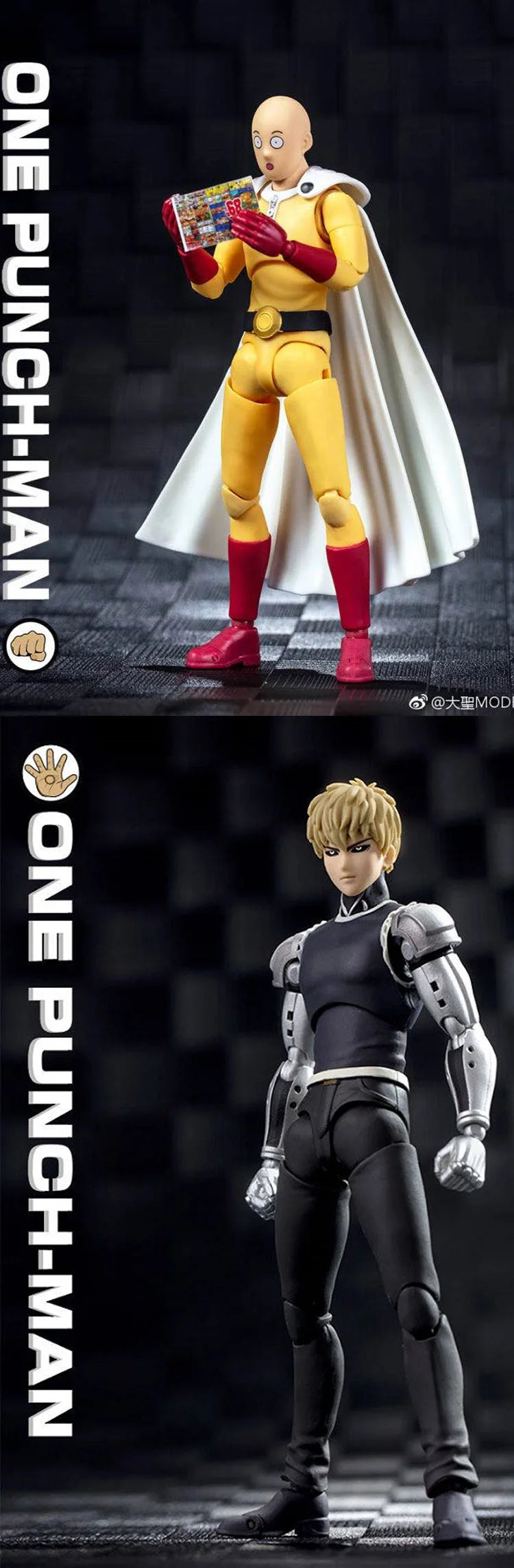 Anime-land Dasin/Great Toys/GT One Punch Man Saitama Genos Garou Sonic 1/12 14cm/5.5 inch SHF/S.H.F PVC Action Figure Model