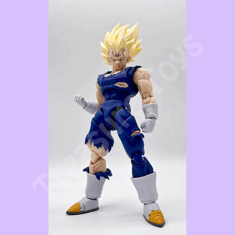 Black Hole & TK Dragon Ball Z SHF Super Saiyan SSJ Majin Vegeta Full Power Battle Damage Anime Action Figures Models Gifts Toys
