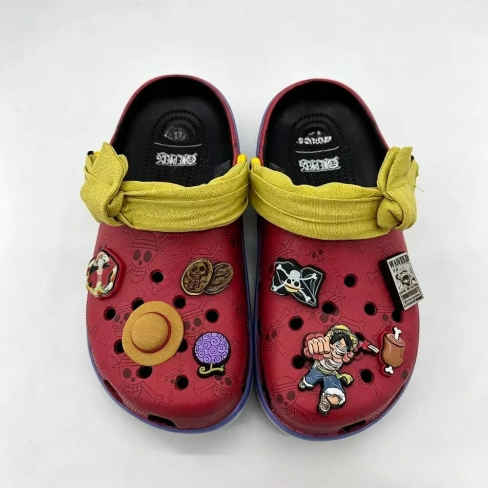 ONE PIECE Luffy Slippers Outdoor Travel Beach Sandals Men Non-Slip Home Shoes Slipper Chopper Cartoon Sasuke Cave Shoes
