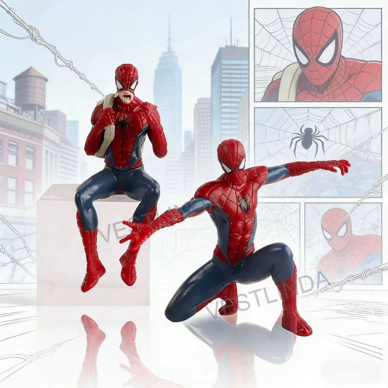 1/4PCS Superhero Spiderman Marvel Model 7-9 cm Action Doll Mini Avengers Toy Collection Ornaments Around Game Christmas Surprise