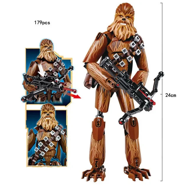 Space Wars Buildable Action Figures Kylo Ren Chewbacca Boba Jango Fett General Grievous Toys for Kids (KSZ605/617/326)