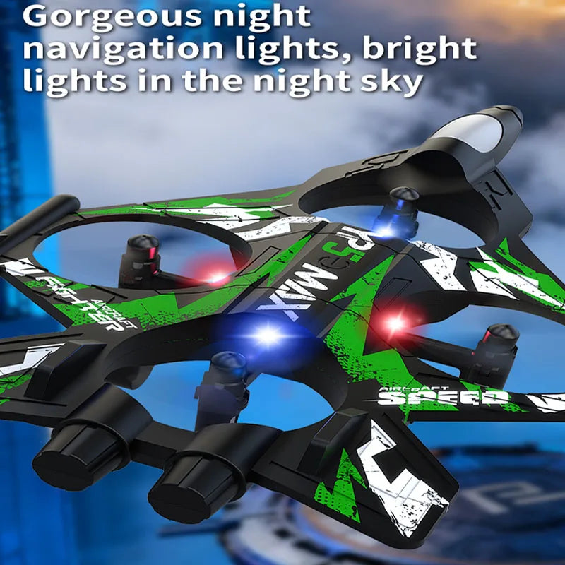 2026 New YP5MAX RC Foam Airplane 2.4GWIFI Fighter Stunt Tumbling Helicopter with Colored LED Lights Toys