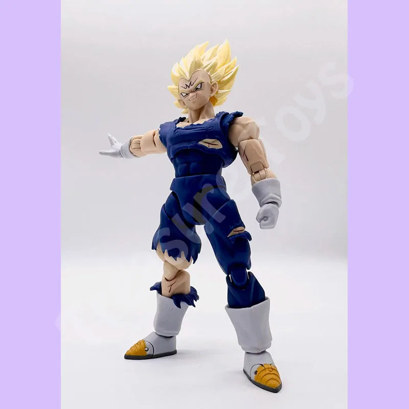 Black Hole & TK Dragon Ball Z SHF Super Saiyan SSJ Majin Vegeta Full Power Battle Damage Anime Action Figures Models Gifts Toys