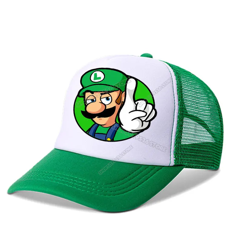 Super Marios Bros Baseball Cap Peach Princess Girl Cute Mesh Hat  Anime Kids Peak Cap Cartoon Boy Sunhat Men Women Lover Dad Hat