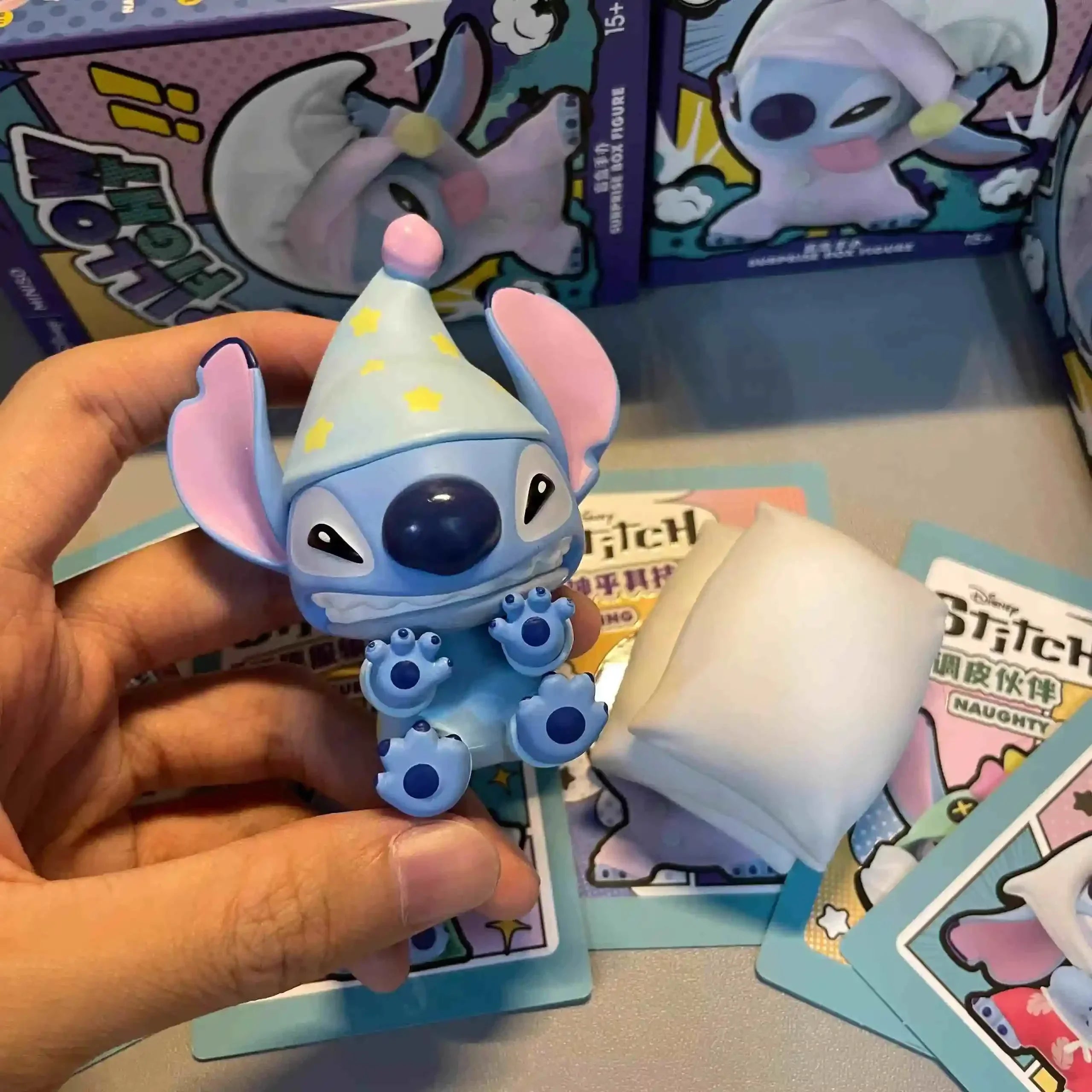 New Cartoon Disney Stitch Needle Pillow Battle Series Blind Box Action Figure Decor Ornament Cute Needle Doll Toy Birthday Gifts