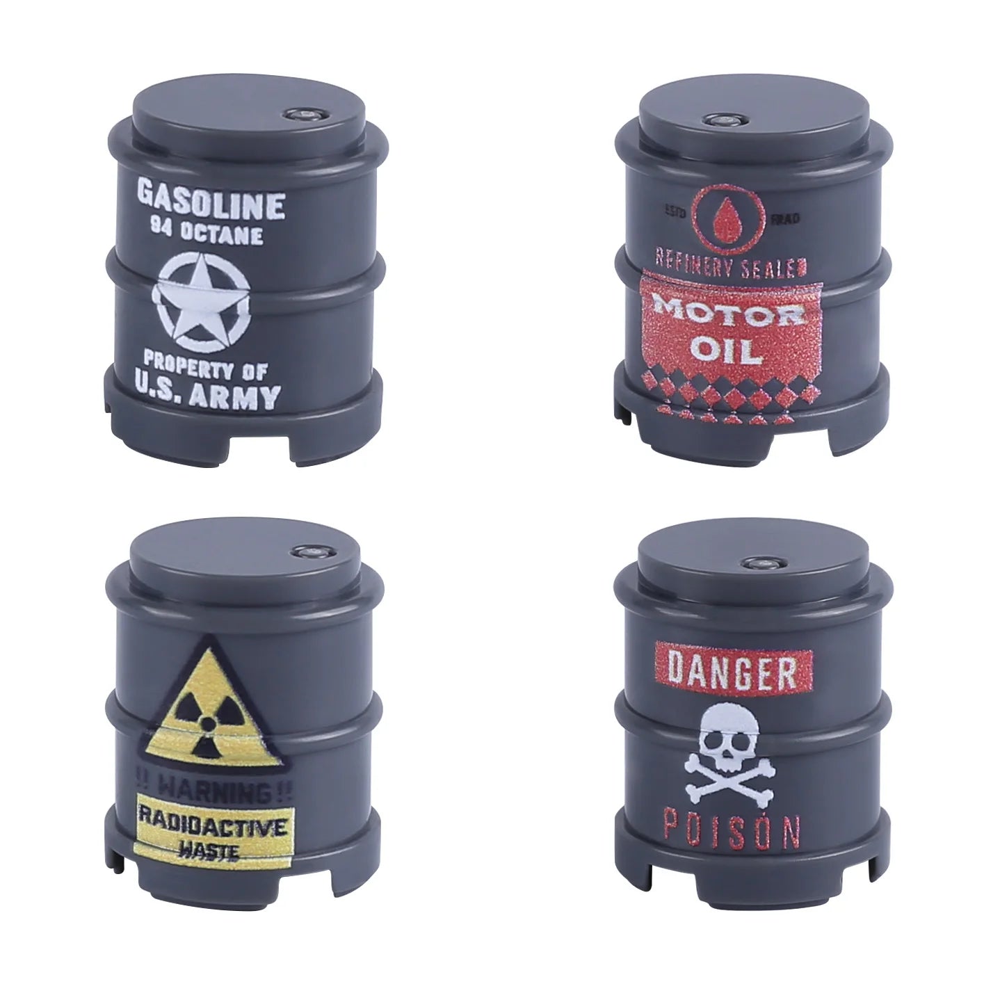 MOC WW2 Military Oil Drum Fuel Tank Printed Building Blocks Weapons Soldiers Accessories War Scene Accessories Bricks Toys Boys