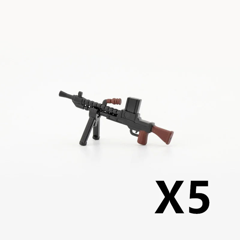 5/10 WW2 Soldier Weapons Building Block Two-color Printing Machine Rifle Submachine Sniper Guns Military Accessories Bricks C238