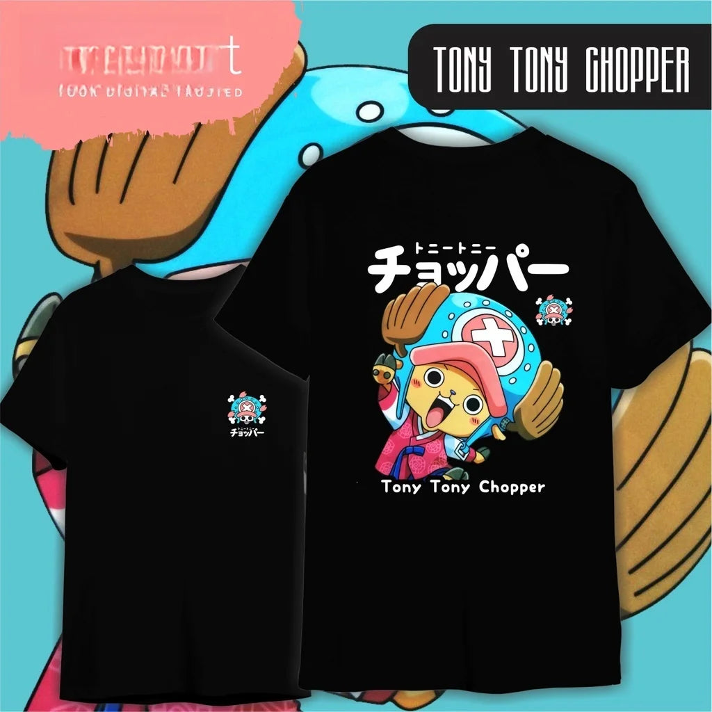 One Piece Chopper Cotton T-shirt 2026 Summer Kids/Men's Women's Fashion Casual Y2K Short Sleeved T-shirt Streetwear Unisex