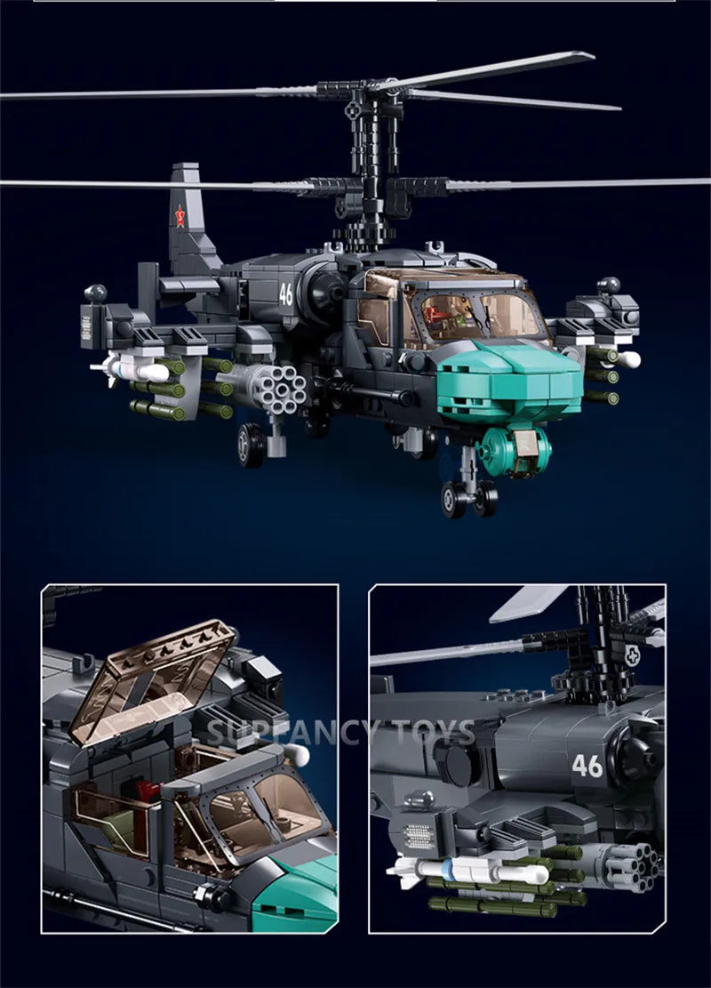 Sluban Military Tank Transport Helicopter Gunship Model Bricks Infantry Fighting Vehicle Weapon DIY Creative Building Block Toys