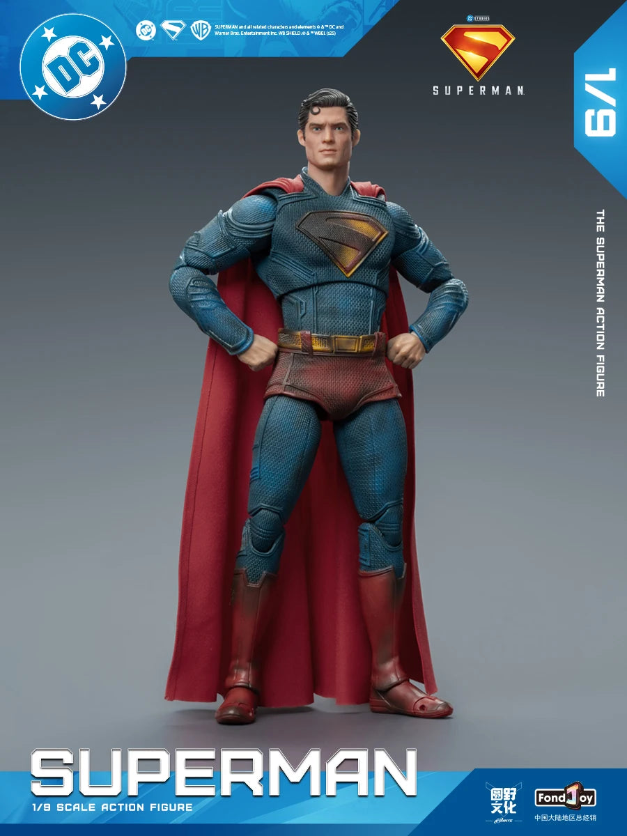 2025 Original Fondjoy David Corenswet Superman Action Figure 1/9 New SupermanFigure PVC Joint Movable Kid Toy Boy Gift