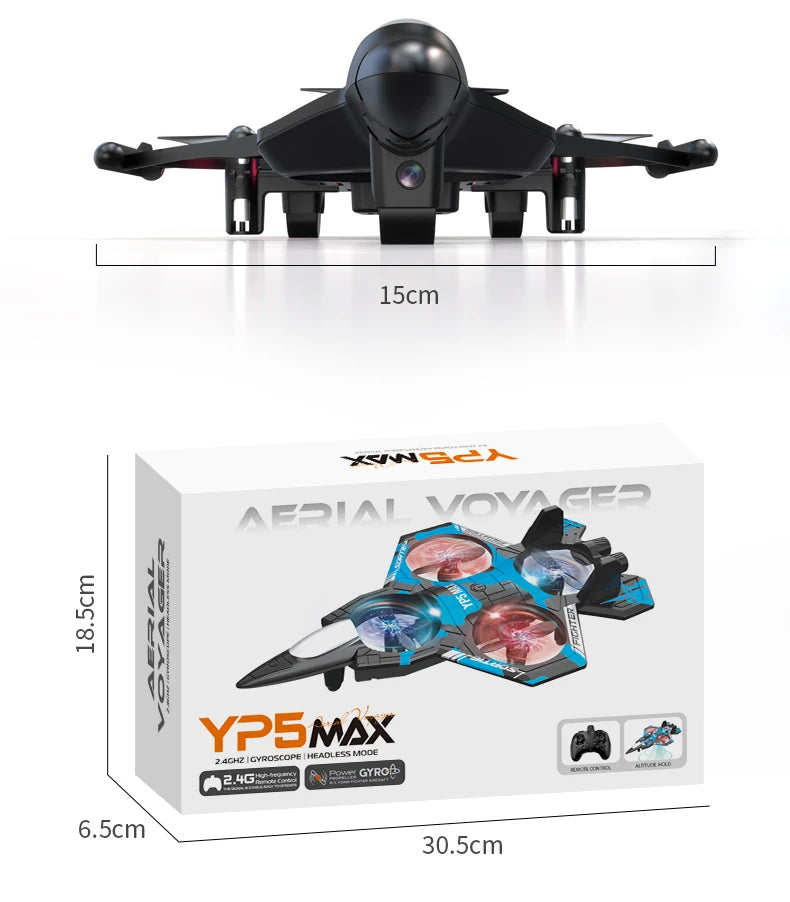 2026 New YP5MAX RC Foam Airplane 2.4GWIFI Fighter Stunt Tumbling Helicopter with Colored LED Lights Toys