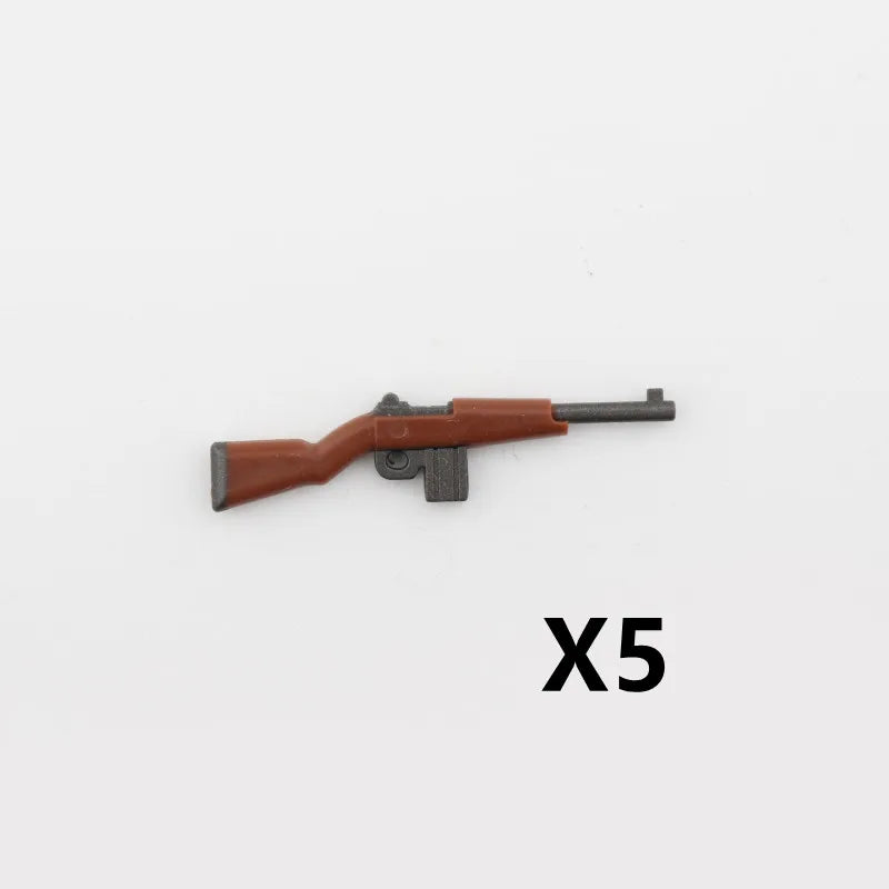 5/10 WW2 Soldier Weapons Building Block Two-color Printing Machine Rifle Submachine Sniper Guns Military Accessories Bricks C238