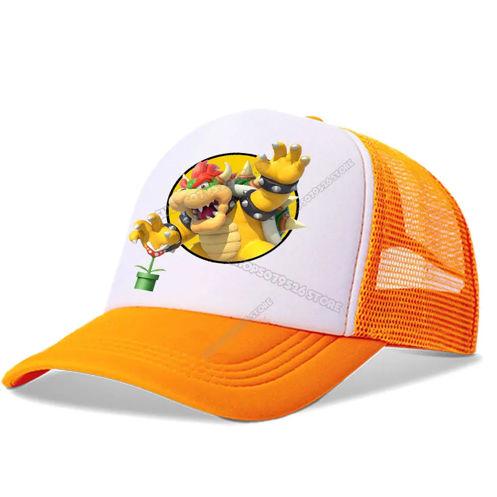 Super Marios Bros Baseball Cap Peach Princess Girl Cute Mesh Hat  Anime Kids Peak Cap Cartoon Boy Sunhat Men Women Lover Dad Hat