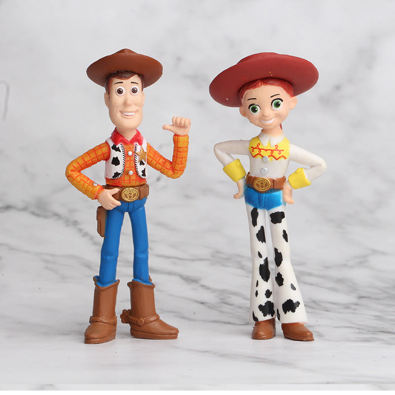 7PCS Disney Toy Story 4 Action Figure Toys Woody Jessie Buzz Lightyear Forky Pig Bear Cosplay Model Doll Figurine Kids Gifts