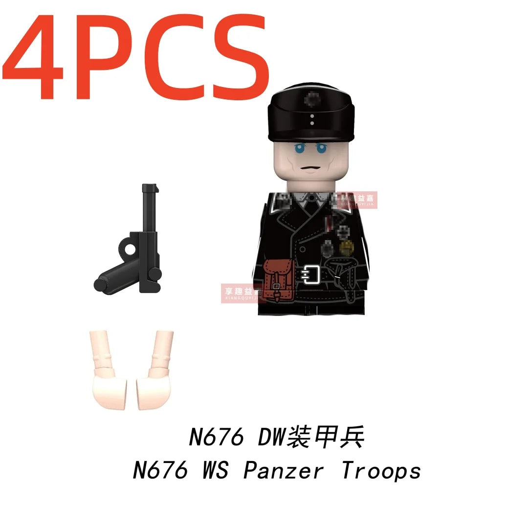 Boy Toys War II Army Soldiers Mini Military Weapons Model Small Particles Building Blocks Suits Childrens Birthday Gifts