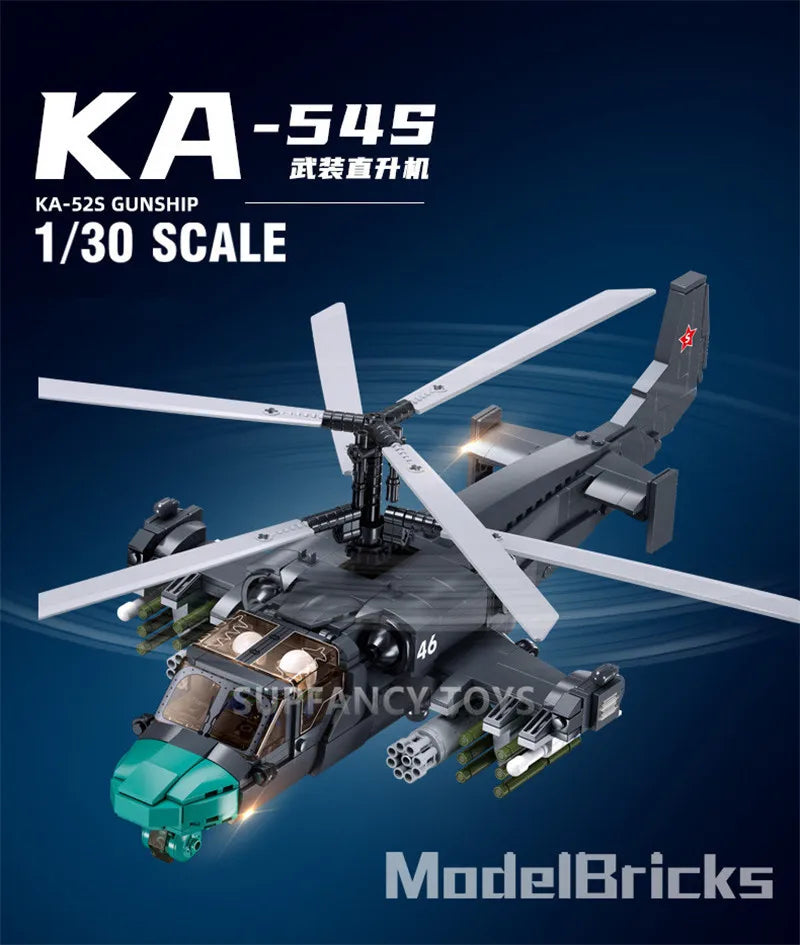 Sluban Military Tank Transport Helicopter Gunship Model Bricks Infantry Fighting Vehicle Weapon DIY Creative Building Block Toys