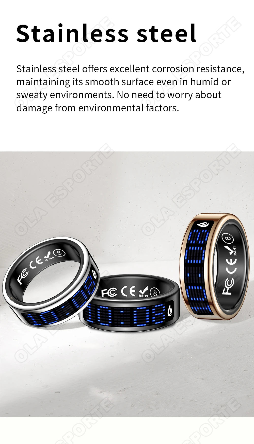Call ID Reminder Smart Ring Display Screen and Touch,Tasbih Counter,Health Manager,5ATM Waterproof Multiple Sport Mode Men Women