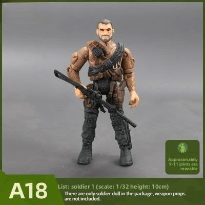 10cm Army Men Soldier With Movable Joints Action Figures Playset Military Terrorist SWAT Team Toys For Kid Boy Gifts