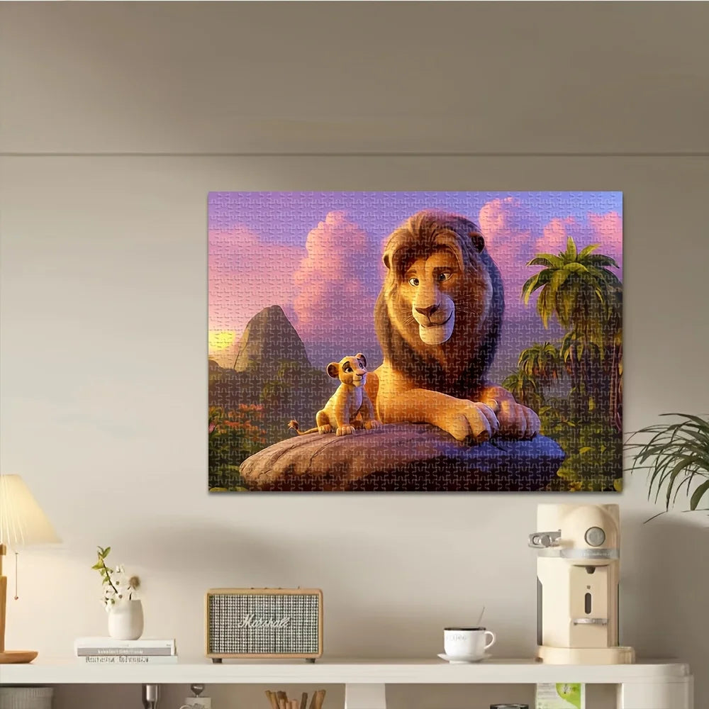 Disney  Lion King Wood Puzzle | Raw Wood, Vivid Simba and Mufasa Scenes, Family Fun, Desk Decorations, Easter Birthday Gifts,