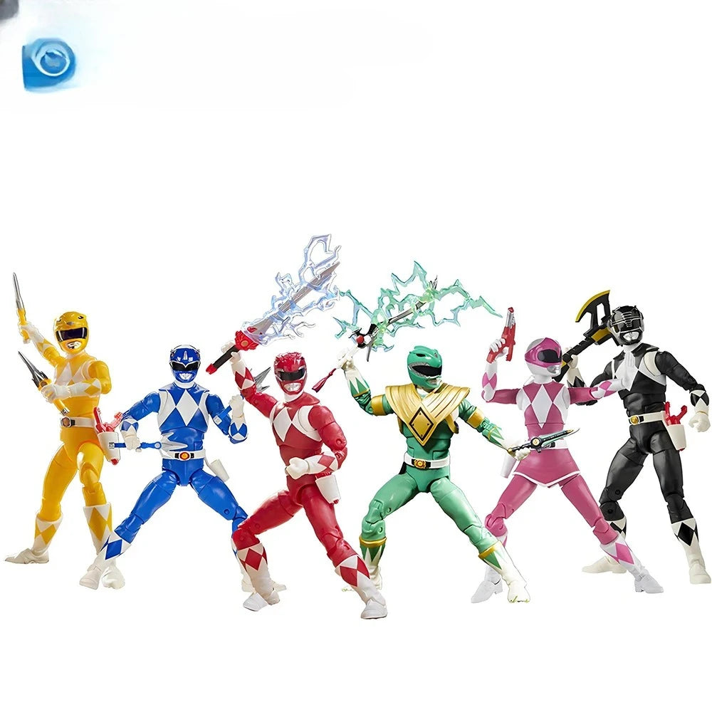 Power Rangers Lightning Collection Red Green Pink Blue Black Yellow Rangers 15cm Action Figure Model Toy