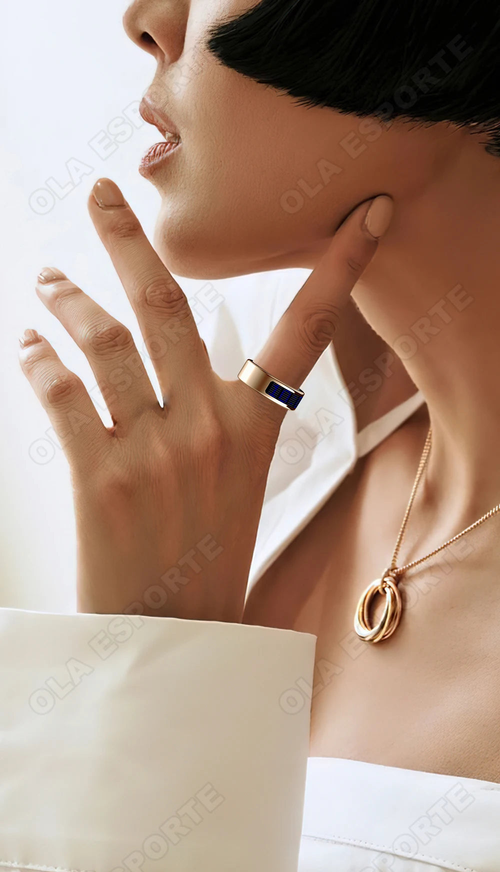 Call ID Reminder Smart Ring Display Screen and Touch,Tasbih Counter,Health Manager,5ATM Waterproof Multiple Sport Mode Men Women