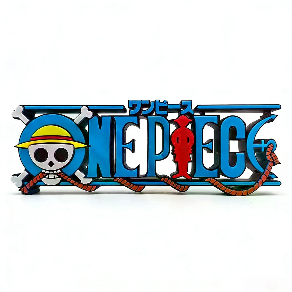 One Piece Straw Hat Skull Logo 3d Printed Standing Sign Anime Collectible Ornament Home Desk Decoration Gifts For Anime Fans