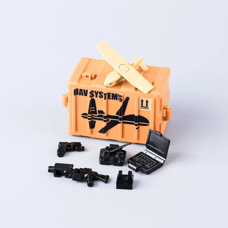 MOC WW2 Military Oil Drum Fuel Tank Printed Building Blocks Weapons Soldiers Accessories War Scene Accessories Bricks Toys Boys