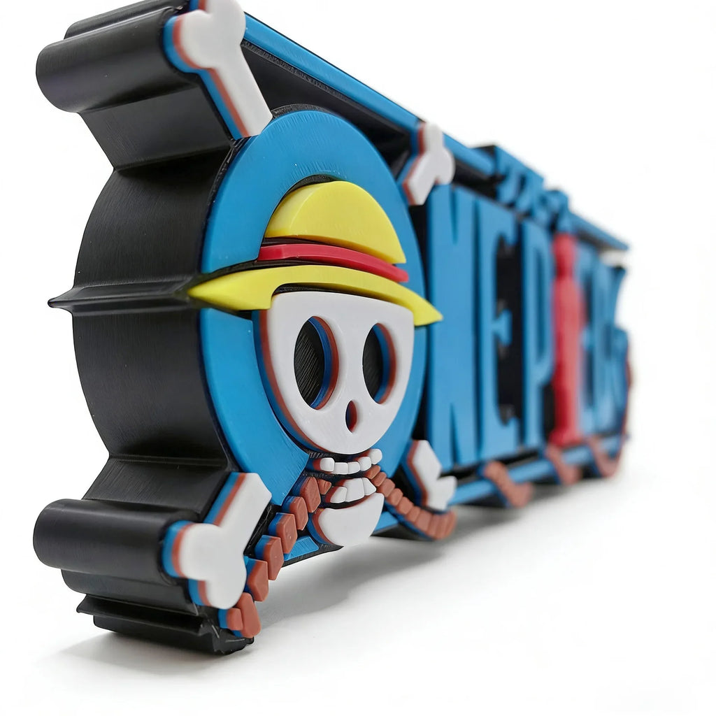 One Piece Straw Hat Skull Logo 3d Printed Standing Sign Anime Collectible Ornament Home Desk Decoration Gifts For Anime Fans