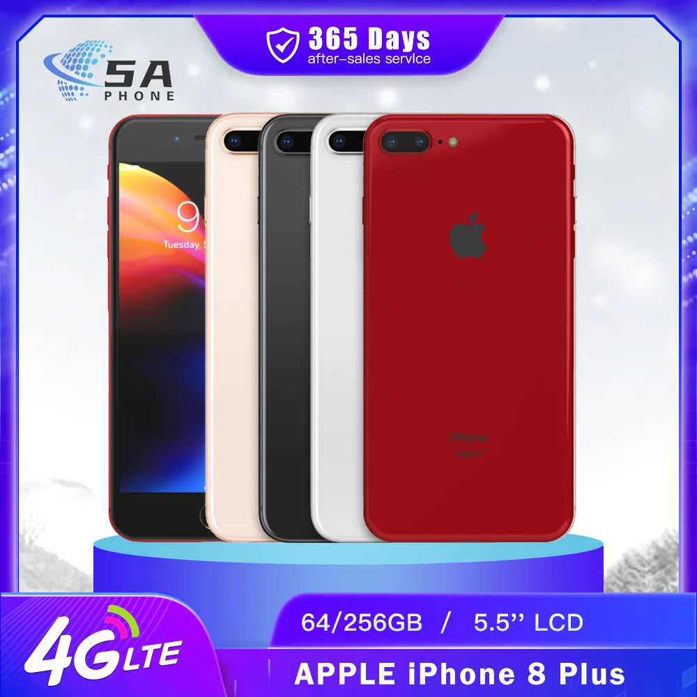 Original Apple iPhone 8 Plus 4G Mobile Phone 64GB/256GB Retina IPS LCD 5.5'' 3D Touch True Tone 12MP+7MP Hexa Core SmartPhone