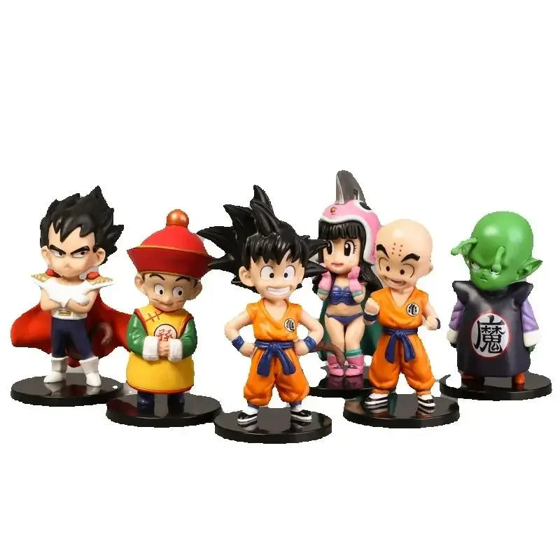 Anime Dragon Ball Son Goku Vegeta Kuririn Tien Shinhan Piccolo PVC Action Figure Set Statue Collection Model Kids Toys Doll Gift