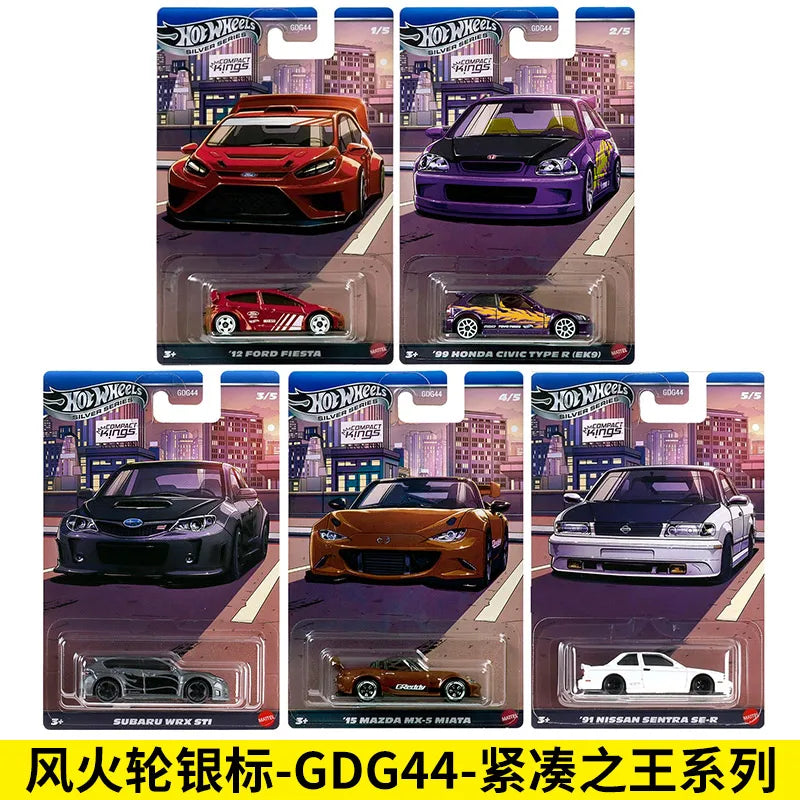 Genuine Hot Wheels Gdg44 Silver Label Compact Kings Serise Fiesta Miata Sentra 1/64 Scale Die-Cast Model Cars Gifts Surprise Car