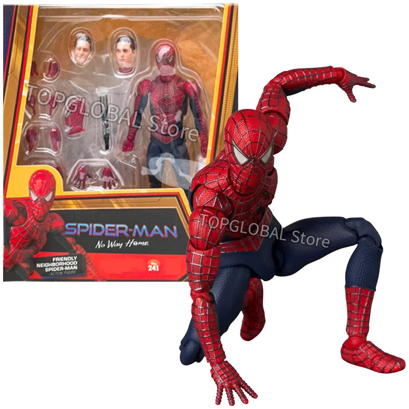 Mafex 241 Tobey Maguire Spider Man No Way Home Friendly Neighborhood Anime Action Figure KO Model Collection Toys Gifts