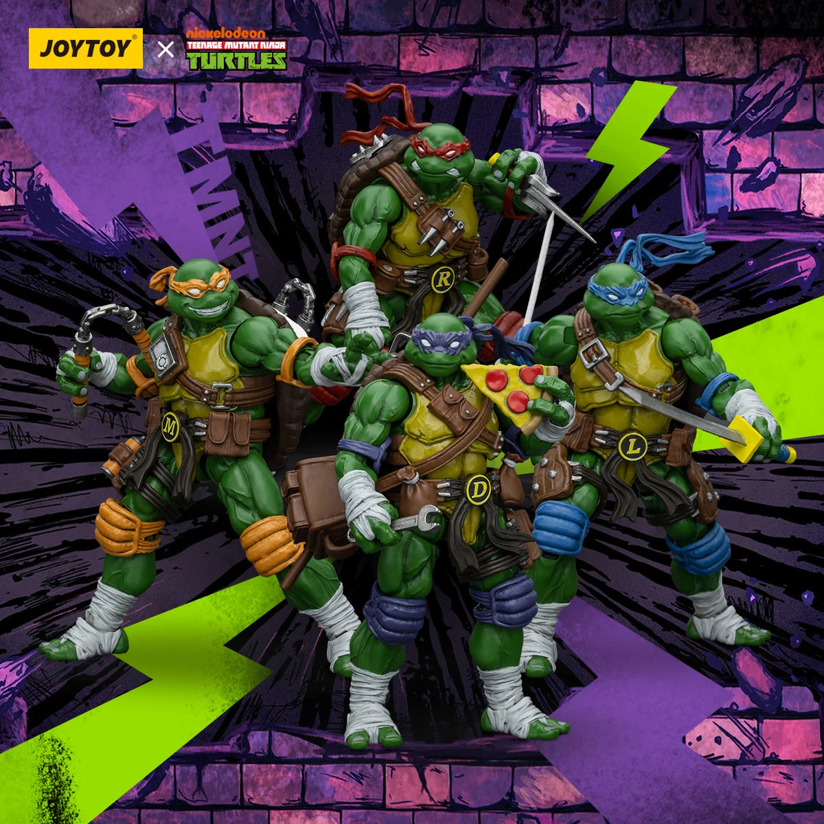 JOYTOY 1/18 Action Figure TMNT Ninja Turtles Michelangelo Donatello Leonardo Raphael Anime figures Toys Model