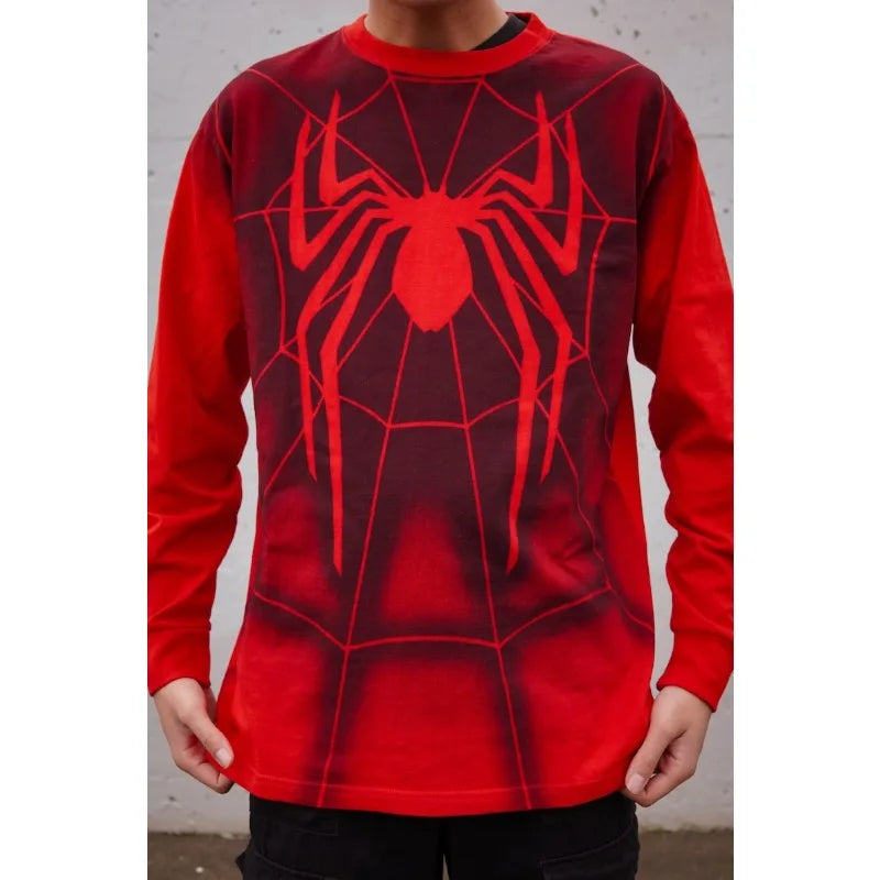 Spider-Man Tobey Maguire Cosplay Red Long Sleeved T-shirt Undershirt Costume New