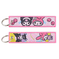 Sanrio Hello Kitty Melody Kuromi Embroidery KeyChain Key Tag Cars Backpack Chaveiro Keychain Keyring Accessories Toy Gift